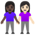 👩🏿‍🤝‍👩🏻 women holding hands: dark skin tone, light skin tone display on Google